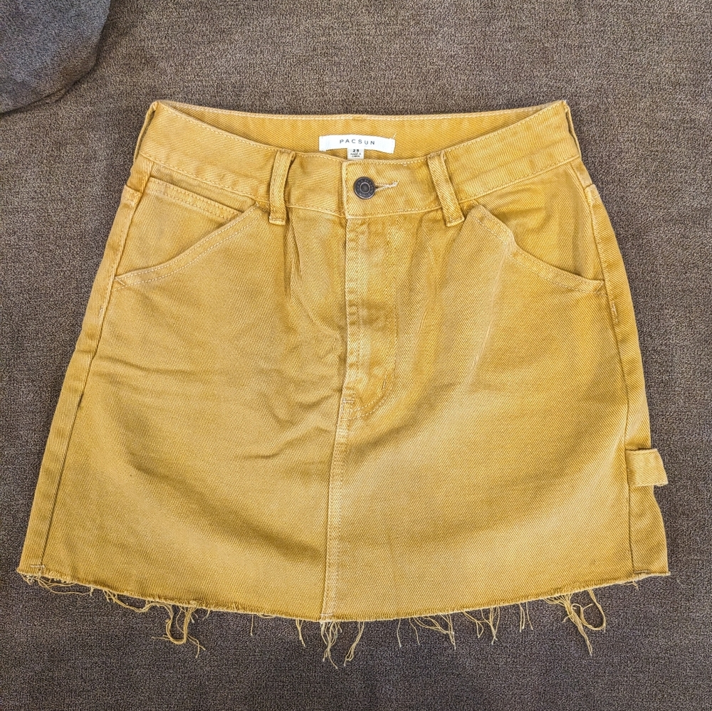 PacSun yellow denim skirt